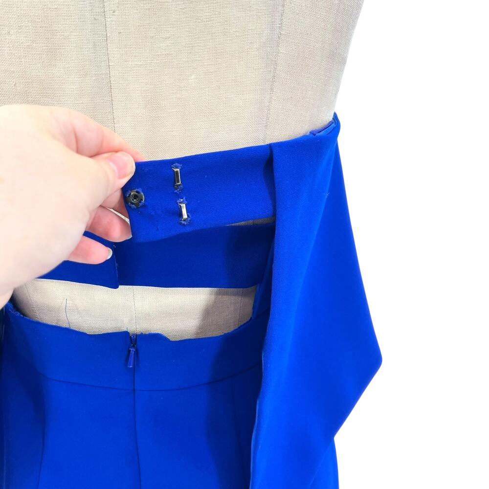 Jay Godfrey Cobalt Blue Viola‎ Dress Strapless Ruffle Detail Mini Size US 4 - Picture 9 of 12